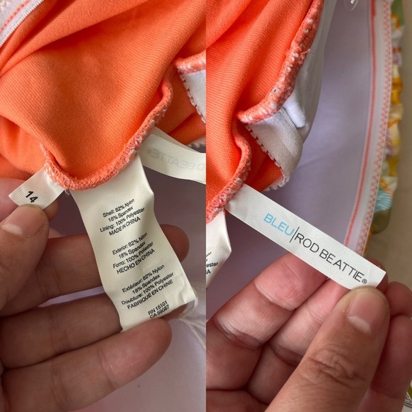 NWT Bleu Rod Beattie Multicolour Plaid Ruffle One-Piece Swimsuit 14 - Picture 10 of 16